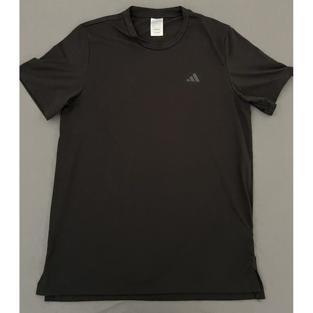 Adidas Mens Black Athletic Basic T-Shirt Size Small Short Sleeve 3 Bar Logo